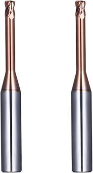 Long neck corner radius micro diameter carbide end mill